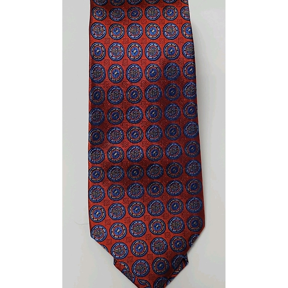 Banana Republic Mens Red Blue Geometric Medallion Silk Necktie 471736-01-1 NWT